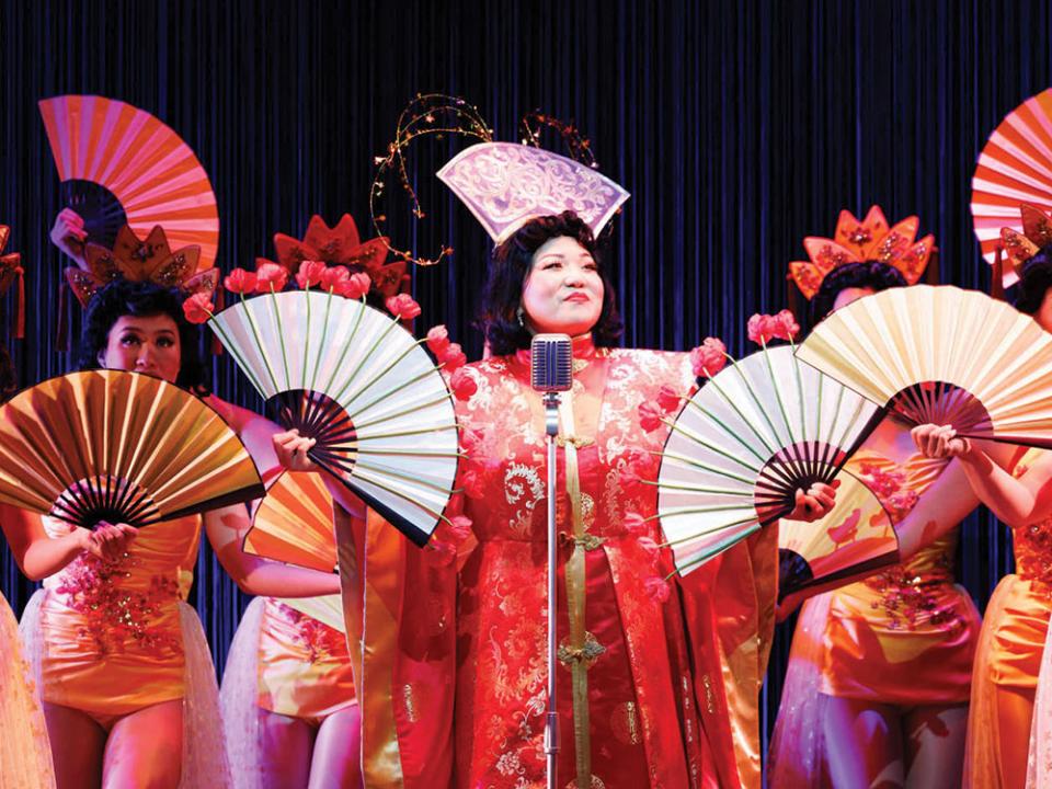 Butterfly (Karen Chia-ling Ho, center) is a nightclub entertainer in BLO's new production of "Madama Butterfly at5 Emerson Colonial Theatre."(Photo: Ken Yotsukura)